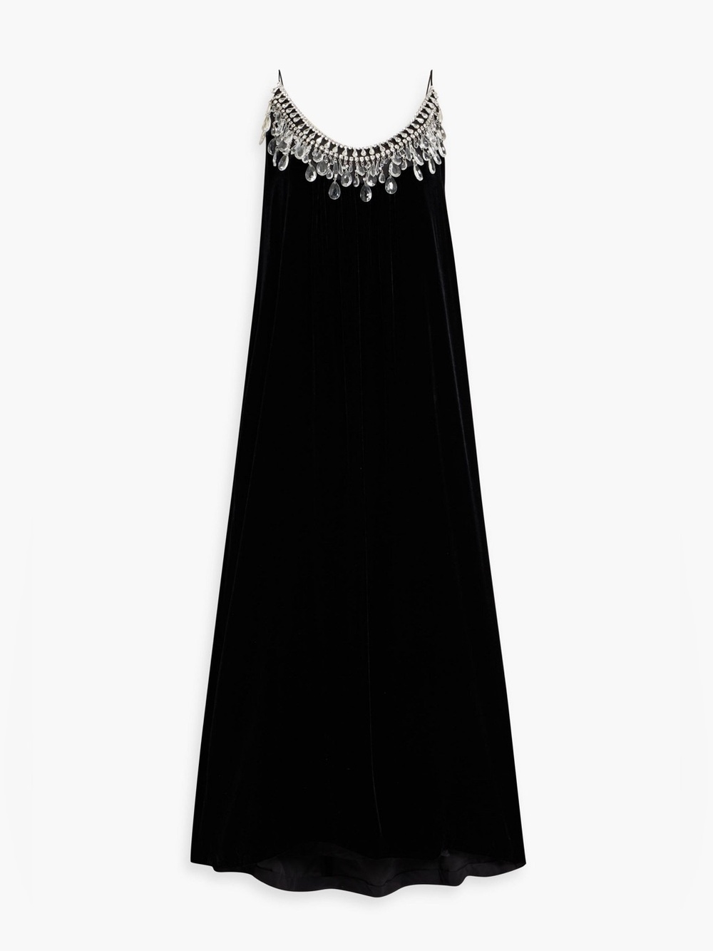 ZIMMERMANN Matchmaker Crystal-Embellished  Black Velvet Slip Dress